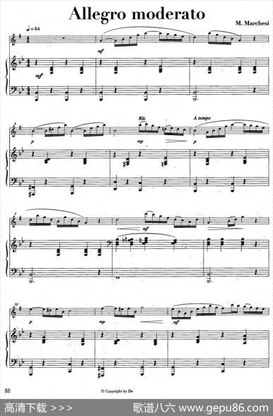 Allegromoderato（中音萨克所+钢琴伴奏）|M·Marchesi
