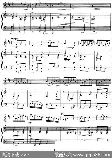 奏鸣曲第六首（小号+钢琴伴奏）|亨德尔