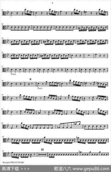 维瓦尔第“四季套曲”之夏（中提琴谱）