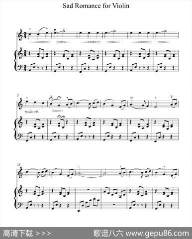 SadRommanceforBeginningViolin（小提琴+钢琴伴奏）|ThaoNyugenXahn