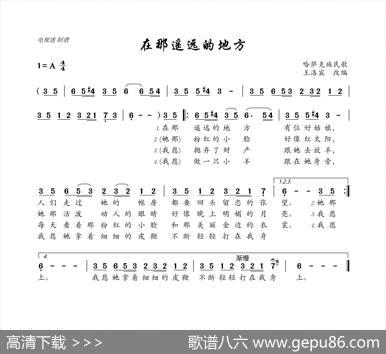 在那遥远的地方（哈萨克族民歌）|王洛宾