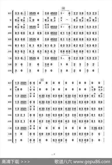 众手浇开幸福花（民乐合奏总谱）
