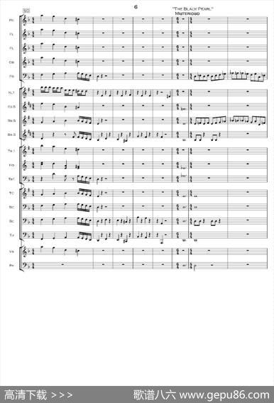 加勒比海盗交响组曲（PIRATESOFTHECARIBBEAN）（交响总谱）