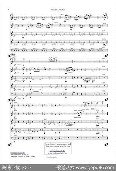 如歌的行板（AndanteCantabile）（五重奏）|柴可夫斯基