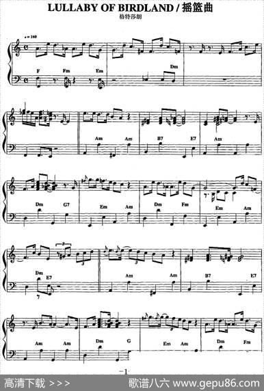 手风琴爵士乐曲：LullabyofBirdland摇篮曲