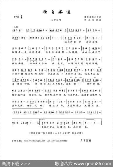 独自痴迷（雾里看花小关词快乐好歌曲） - 雾里看花小关|快乐好歌