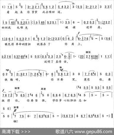 学你爹心红胆壮志如钢（《红灯记》李奶奶唱段）