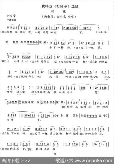 对花（《打猪草》陶金花、金小毛唱段，精简版）