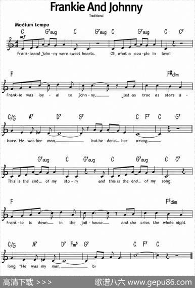 蓝调音乐：FrankieAndJohnny