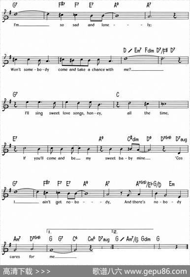 蓝调音乐：IAin'tGotNobody（AndThere'sNobodyCaresForMe）