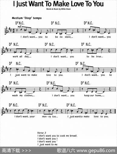蓝调音乐：IJustWantToMakeLoveToYou
