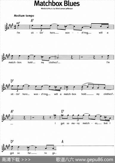 蓝调音乐：MatchboxBlues