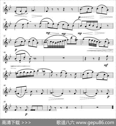 降E大调协奏曲（第二乐章[小号谱]）