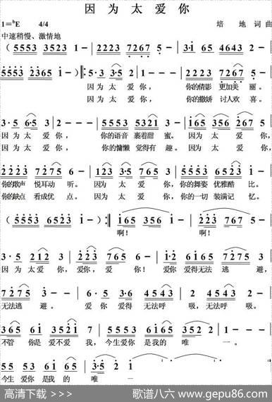 因为太爱你 - 培地|培地