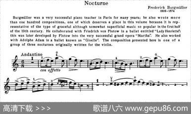 NOCTURNE（夜曲）（布格缪勒作曲版）|BURGMULLER（布格缪勒）