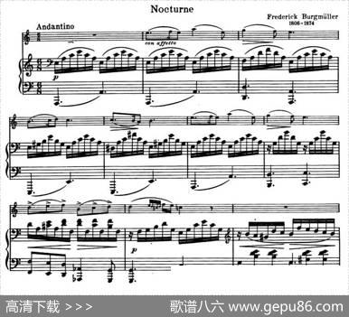 NOCTURNE（夜曲）（布格缪勒作曲版）（小提琴+钢琴伴奏）|BURGMULLER（布格缪勒）