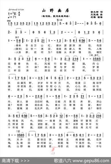 山野幽居（纯音乐器乐曲）|王俊雄