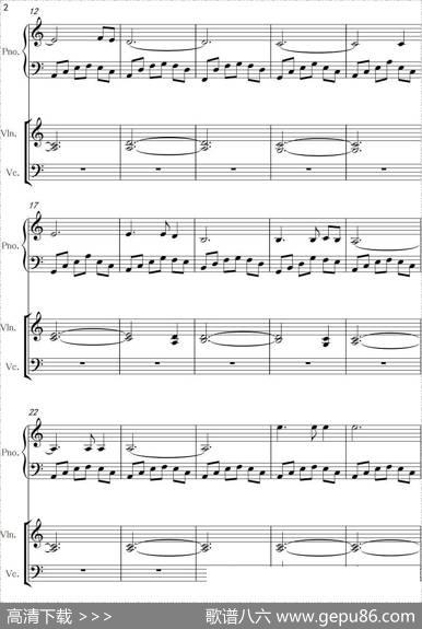 A小调浪漫曲（钢琴+小提琴+大提琴）|黄伯政