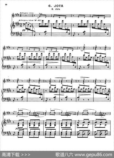 SuiteofSpanishFolksongs6、JOTA（小提琴+钢琴伴奏）|法利亚