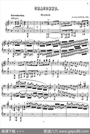 Chaconnefor2PianosOp.150（双钢琴第二钢琴）|约瑟夫·乔西姆·拉夫