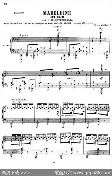 EtudeinFMajorMadeleine（F大调练习曲）|路易斯·莫劳·戈特沙尔克