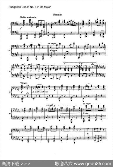 HungarianDanceforfourhandsNo6inDbMajor|约翰内斯·勃拉姆斯
