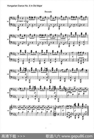 HungarianDanceforfourhandsNo6inDbMajor|约翰内斯·勃拉姆斯