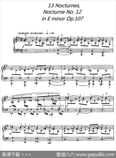 13Nocturnes,NocturneNo.12inEminor（Op.107）|加布里埃尔·福雷