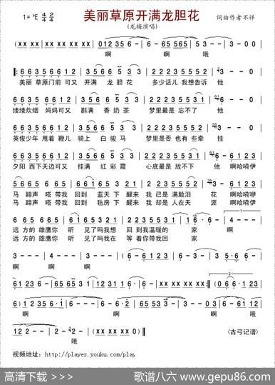 美丽草原开满龙胆花