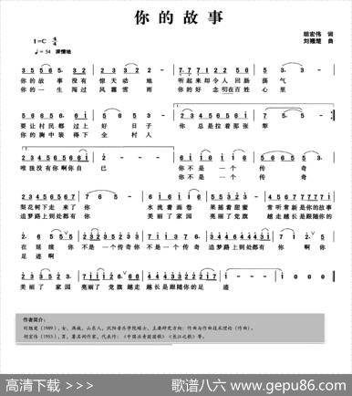 你的故事（胡宏伟词刘翘楚曲） - 胡宏伟|刘翘楚