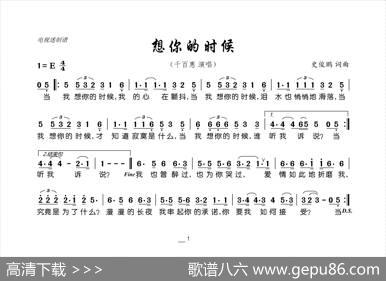 想你的时候（史俊鹏词曲） - 史俊鹏|史俊鹏