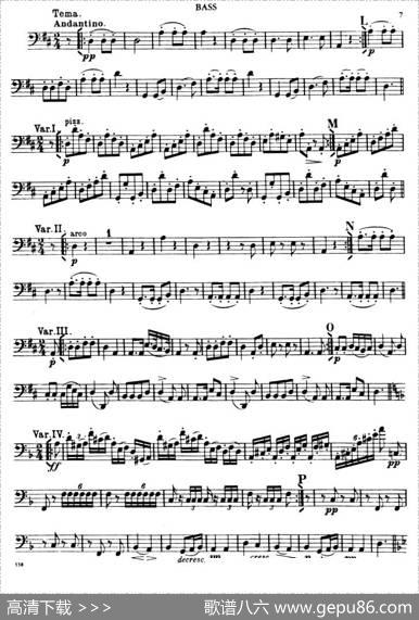 TROUTQUINTET（鳟鱼五重奏）（BASS分谱）|舒伯特