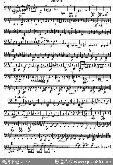 TROUTQUINTET（鳟鱼五重奏）（第二大提琴分谱）|舒伯特