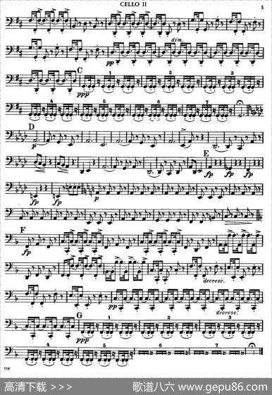 TROUTQUINTET（鳟鱼五重奏）（第二大提琴分谱）|舒伯特