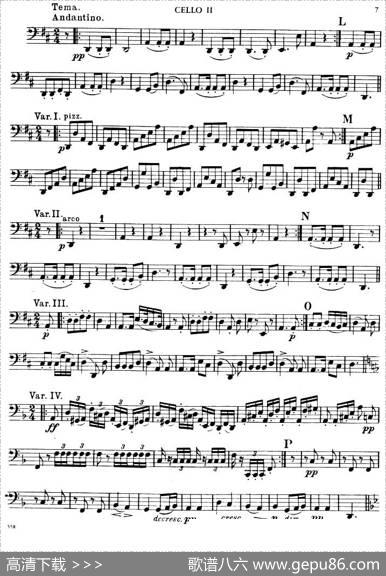 TROUTQUINTET（鳟鱼五重奏）（第二大提琴分谱）|舒伯特