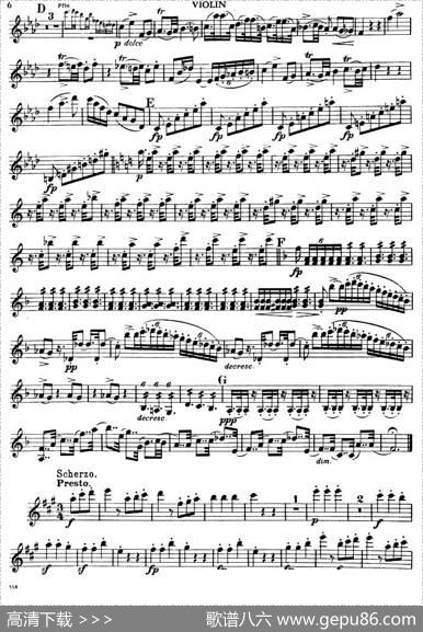 TROUTQUINTET（鳟鱼五重奏）（小提琴分谱）|舒伯特