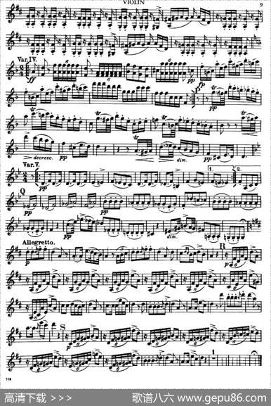 TROUTQUINTET（鳟鱼五重奏）（小提琴分谱）|舒伯特