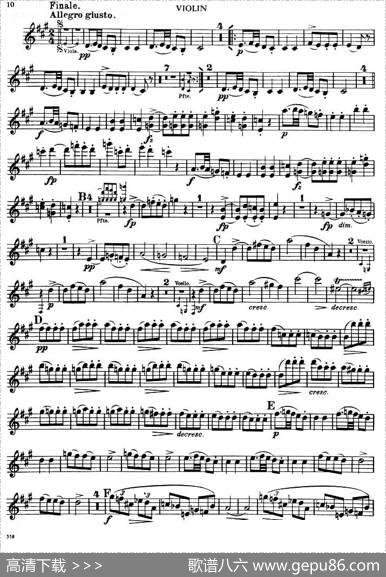 TROUTQUINTET（鳟鱼五重奏）（小提琴分谱）|舒伯特
