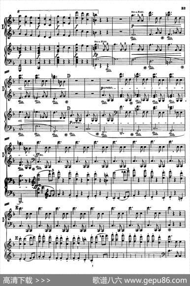 d小调第九交响曲Op.125（双钢琴P33——42）|路德维希·冯·贝多芬