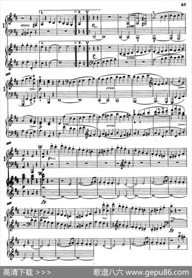 d小调第九交响曲Op.125（双钢琴P43——52）|路德维希·冯·贝多芬