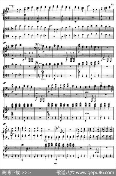 d小调第九交响曲Op.125（双钢琴P43——52）|路德维希·冯·贝多芬