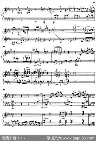 d小调第九交响曲Op.125（双钢琴P63——72）|路德维希·冯·贝多芬