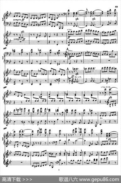 d小调第九交响曲Op.125（双钢琴P83——92）|路德维希·冯·贝多芬