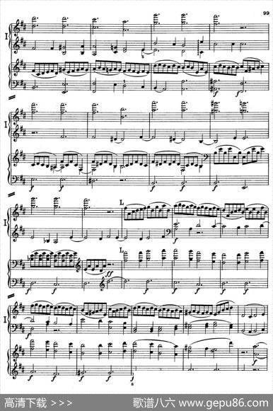 d小调第九交响曲Op.125（双钢琴P93——102）|路德维希·冯·贝多芬
