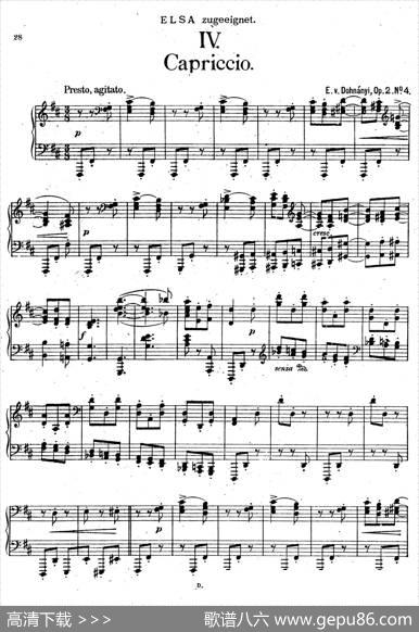 FourPieces4首小品Op.2（Ⅳ）|厄恩斯特·凡·多南依