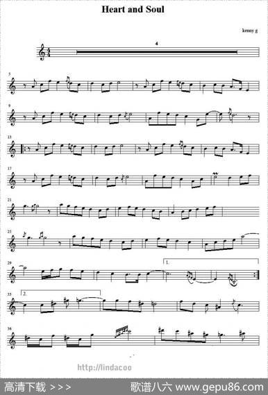 HeartAndSoul（高音萨克斯谱）|KennyG