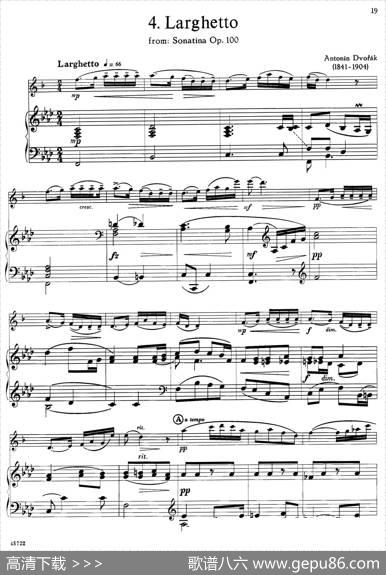 15首古典萨克斯独奏曲：4、Larghetto（中音萨克斯+钢琴伴奏）
