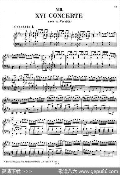 16ConcertosBWV972-987（十六首为独奏古钢琴而作的协奏曲）（P1——10）|约翰.塞巴斯蒂安.巴赫
