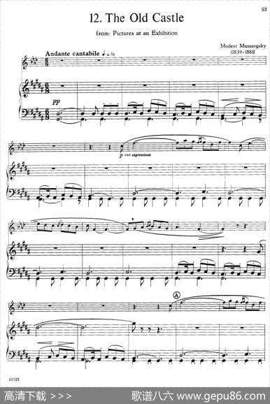15首古典萨克斯独奏曲：12、TheOldCastle（中音萨克斯+钢琴伴奏）