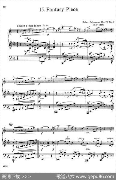 15首古典萨克斯独奏曲：15、FantasyPiece（中音萨克斯+钢琴伴奏）